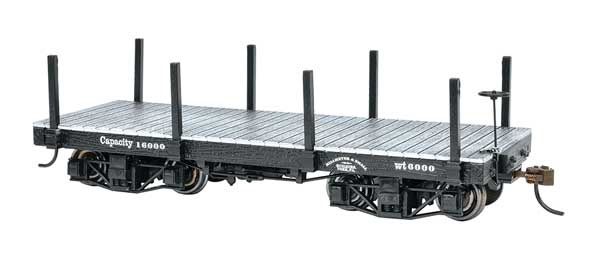 On30 - 18&#39; Wood Flatcar - Data Only (black) pkg(2)