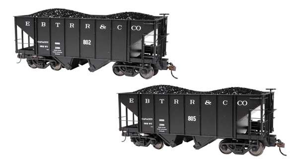 On30 - 2-Bay Steel Hopper 2-Pack - East Broad Top #802, 805 (black)