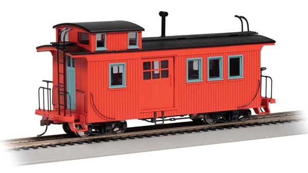 On30 - Wood Side-Door Caboose - Painted, Unlettered (red)