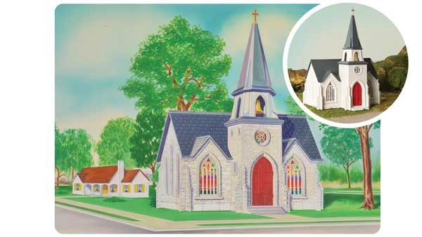 O Scale - 75th Anniversary Cathedral - Plasticville U.S.A.(R) -- Kit - 75th Anniversary Packaging