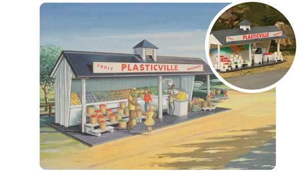 O Scale - 75th Anniversary Roadside Stand - Plasticville U.S.A.(R) -- Kit - 75th Anniversary Packaging