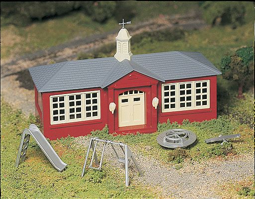 O Scale - Plasticville U.S.A.(R) Classic Kits -- School House with Playground Equipment