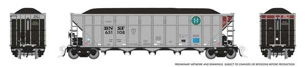 HO SCALE - AutoFlood III Rapid Discharge Coal Hopper 6-Pack, Select: BNSF Railway Set #1