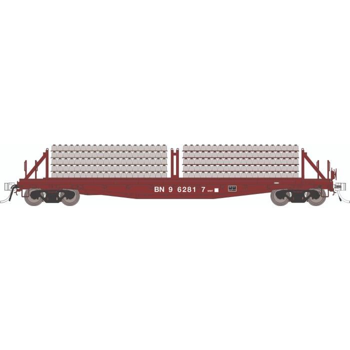 Class F30D 50&#39; Concrete Tie Car w/Load 6-Pack, Select: Burlington Northern Set #2 (brown)