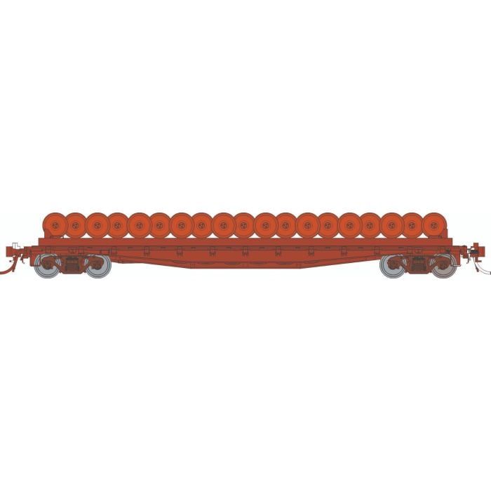 Class F30D 50&#39; Wheel Flatcar, Select: Painted, Unlettered (Boxcar Red)
