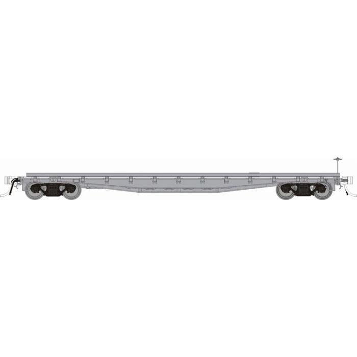 Class F30A 50&#39; Flatcar w/Deck Rails, Select: Painted, Unlettered (gray)