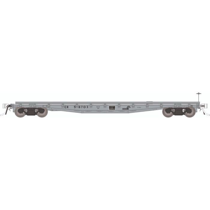 Class F30A 50&#39; Flatcar w/Deck Rails 6-Pack, Select: Conrail Set #2 (MOW Gray)