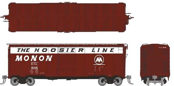 HO SCALE - 1937 AAR 40&#39; Boxcar w/Round Corner 6-Pack, Select: Monon CIL Set #1