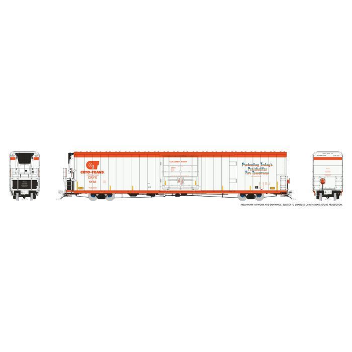 HO SCALE - Greenbrier 72&#39; IL 7780 Mechanical Reefer 6-Pack - With Sound, Select: Cryo-Trans CRYX Set #1