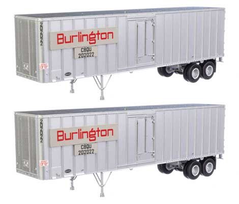Flexi-Van 40' Trailer 2-Pack, Select: Chicago, Burlington &amp; Quincy (Large Name Placard,