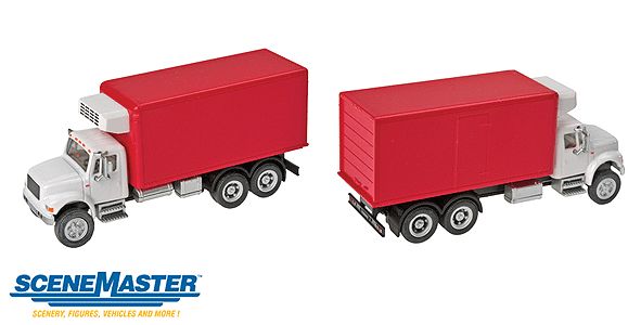 International(R) 4900 Dual-Axle Refrigerated Van, Select: White Cab, Red Body