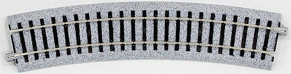 Curved Roadbed Track Section - Unitrack -- 22.5-Degree Section, 19-1/4"  490mm Radius pkg(4)