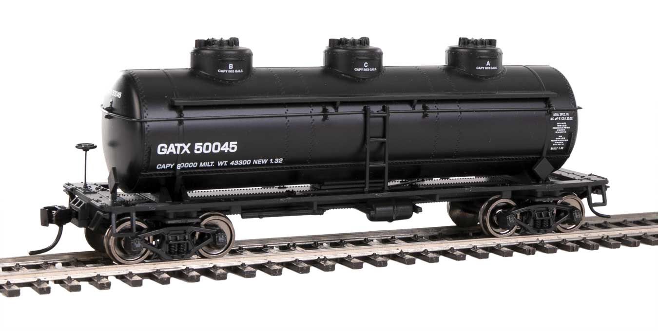36' 3-Dome Tank Car - Ready to Run -- GATX #50045