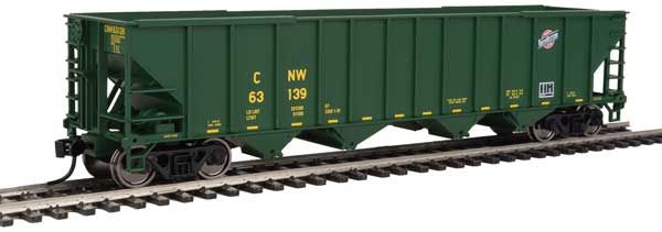 50' 100-Ton 4-Bay Hopper - Ready to Run -- Chicago &amp; North Western(TM) #63139