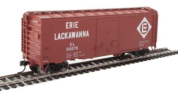 40' ACF Welded Boxcar w/8' Youngstown Door - Ready to Run -- Erie-Lackawanna #55876