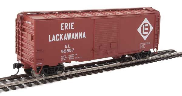 40' ACF Welded Boxcar w/8' Youngstown Door - Ready to Run -- Erie-Lackawanna #55857