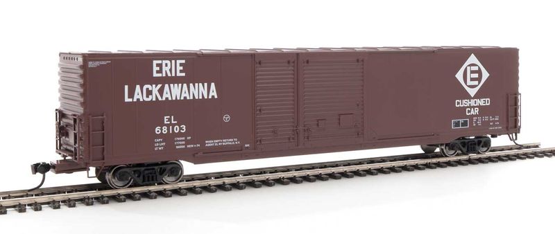 60' Pullman-Standard Auto Parts Boxcar (10' and 6' doors) - Ready to Run -- Erie-Lackawanna #68080