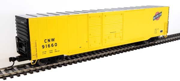 60' Pullman-Standard Auto Parts Boxcar (10' and 6' doors) - Ready to Run -- Chicago &amp; North Western(TM) #91660