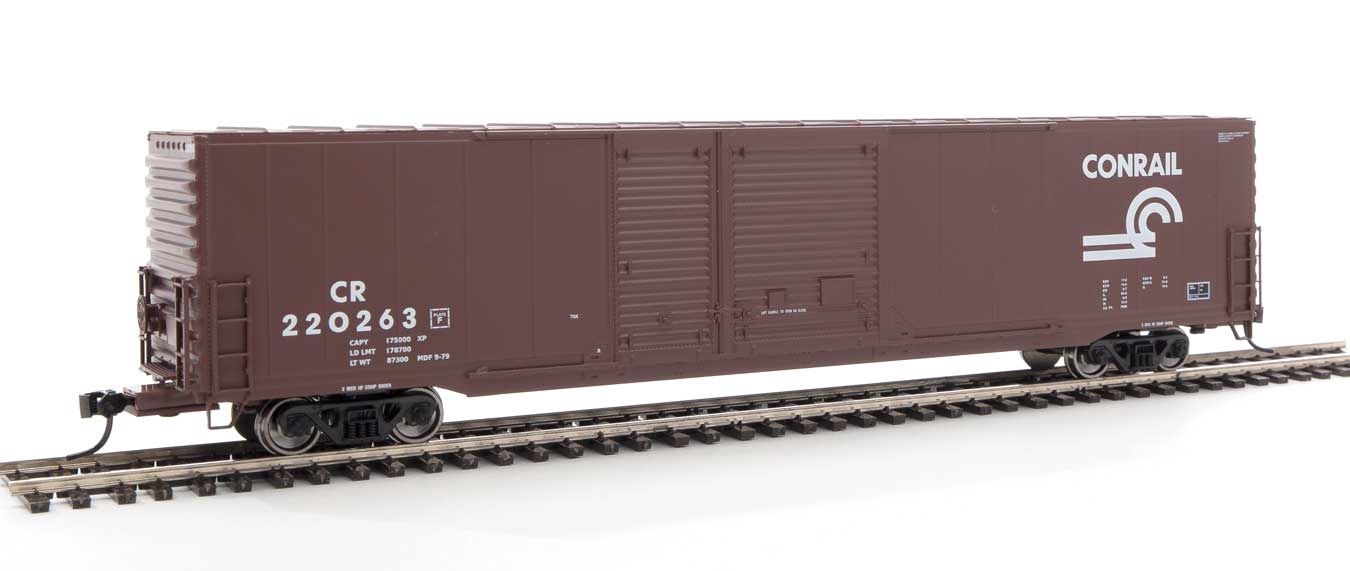 60' Pullman-Standard Auto Parts Boxcar (10' and 6' doors) - Ready to Run -- Conrail #220263