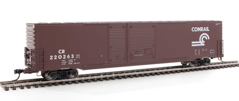 60' Pullman-Standard Auto Parts Boxcar (10' and 6' doors) - Ready to Run -- Conrail #220263