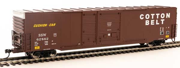 60' Pullman-Standard Auto Parts Boxcar (10' and 6' doors) - Ready to Run -- Cotton Belt(TM) St. Louis South Western #62862