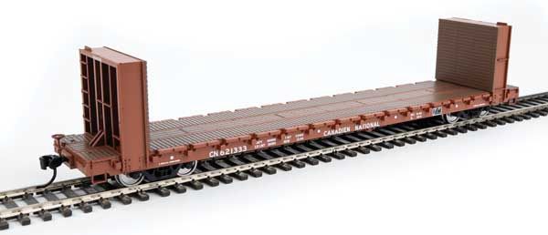 60' Pullman-Standard Bulkhead Flatcar (48' IL) - Ready to Run -- Canadian National #621333