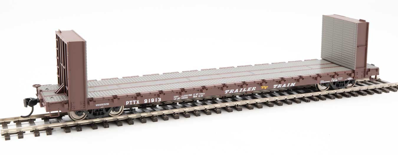 60' Pullman-Standard Bulkhead Flatcar (48' IL) - Ready to Run -- Trailer Train #91913