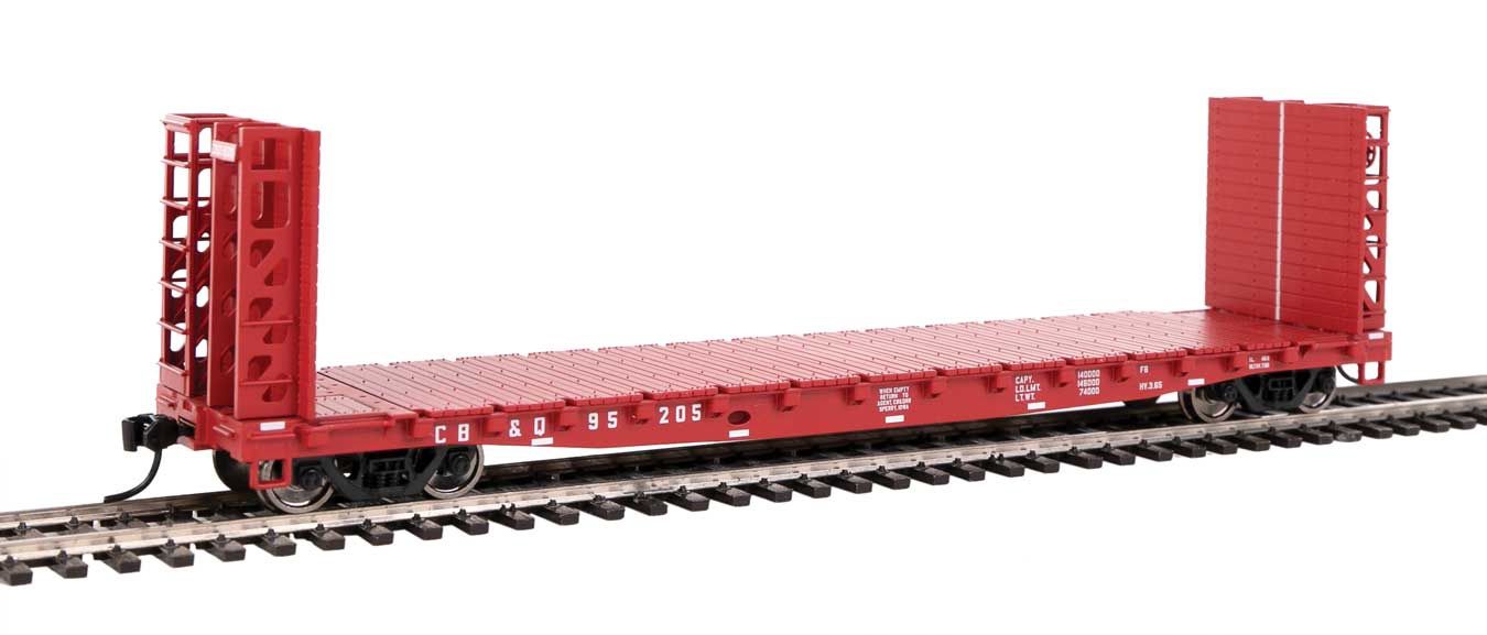 53' GSC Bulkhead Flatcar - Ready to Run -- Chicago, Burlington &amp; Quincy #95205 (red)