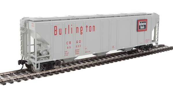 50' Pullman-Standard PS-2 CD 4427 Covered Hopper - Ready To Run -- Chicago, Burlington &amp; Quincy #85632 (gray, red, black)