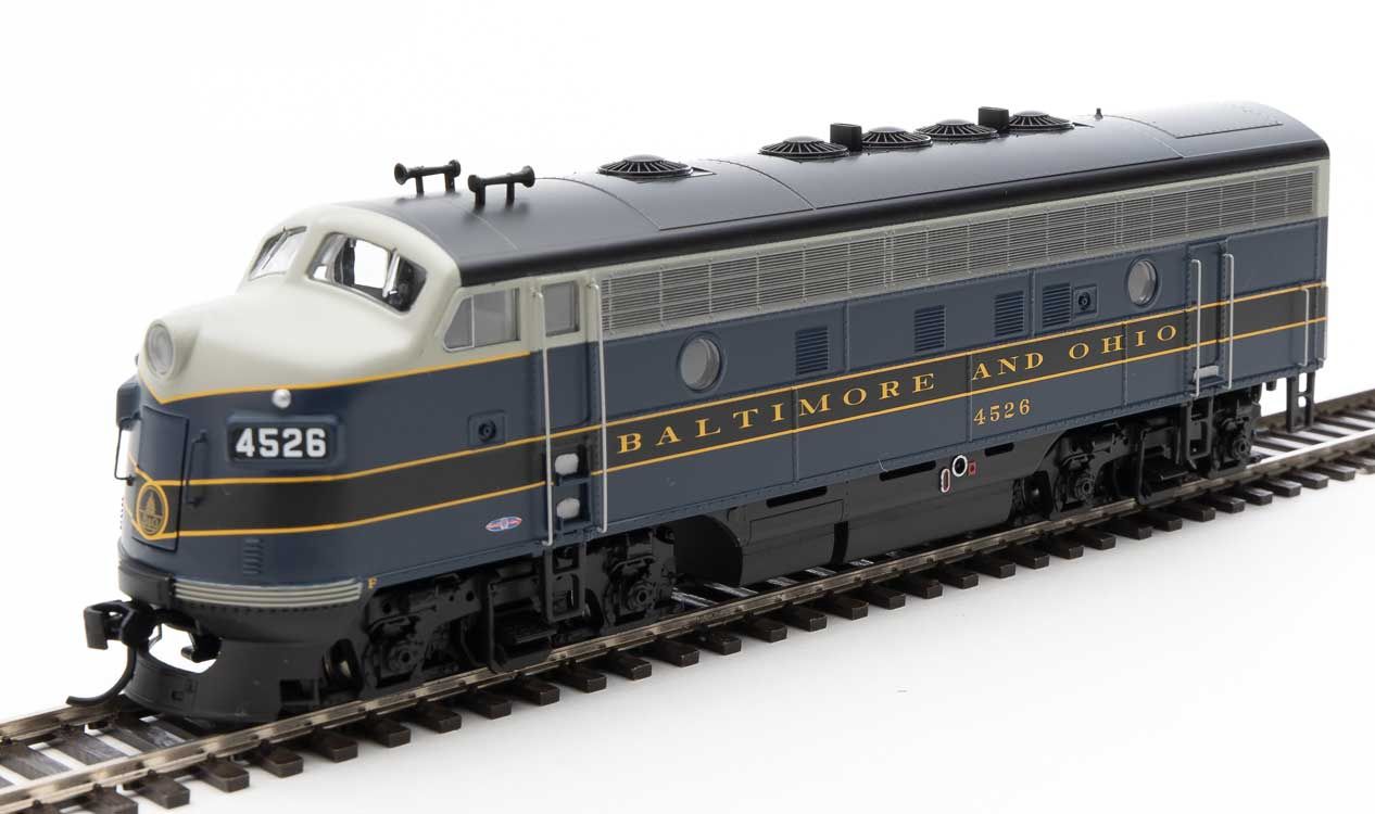 EMD F7 A-B Set - Standard DC -- Baltimore &amp; Ohio #4526, 5486 (gray, blue, black, dulux)