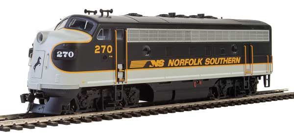 EMD F7 A-B Set - ESU Sound and DCC -- Norfolk Southern #270, #275 (Tuxedo: black, Imitiation Aluminum, Dulux Gold)