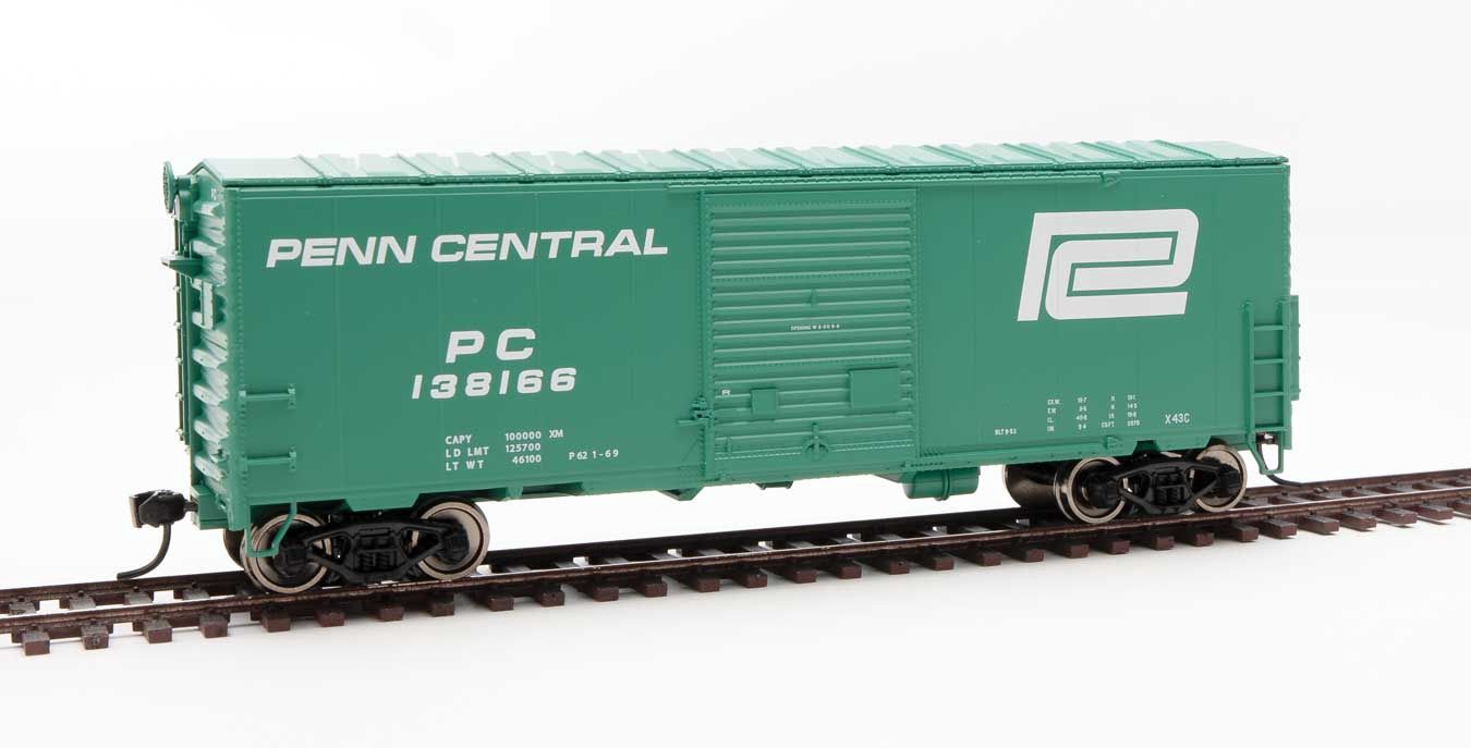 40' ACF Modernized Welded Boxcar w/8' Youngstown Door - Ready to Run -- Penn Central #138166