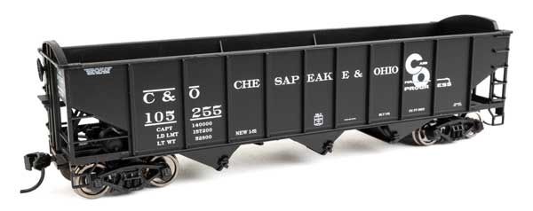 70-Ton AAR 3-Bay Open Hopper - Ready to Run -- Chesapeake &amp; Ohio #105255
