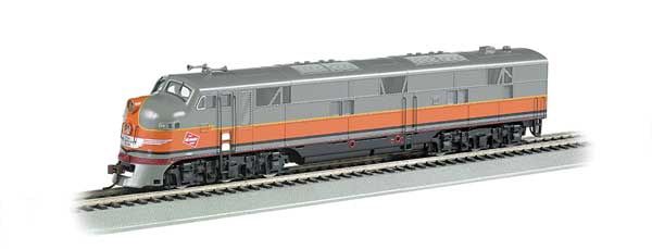 HO EMD E7 - Standard DC -- Milwaukee Road (gray, orange, maroon)