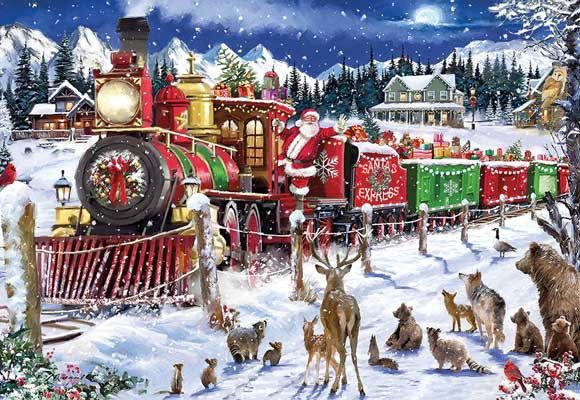 Christmas Train &amp; Santa Cards -- 10 Cards