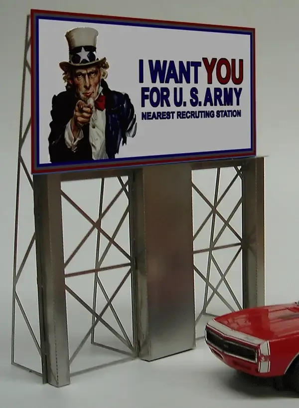 Uncle Sam Roadside Billboard Sign (HO/O)