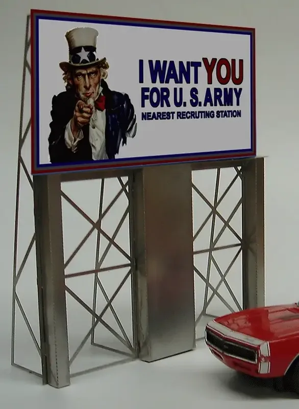Uncle Sam Roadside Billboard Sign (HO/O)