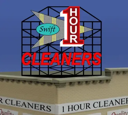 1 Hour Cleaners Sign