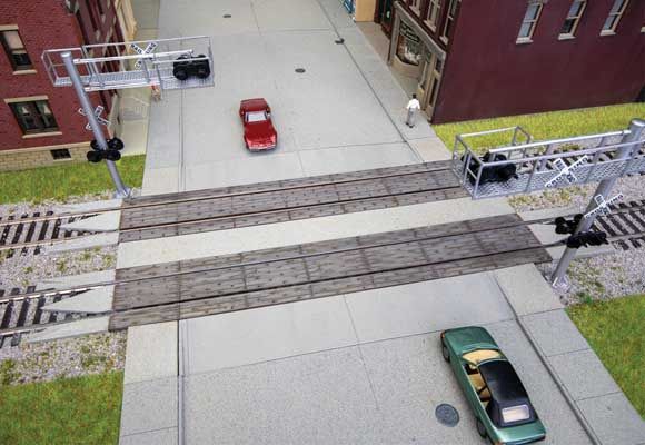 Modern Wood Grade Crossing w/Rerailer Ends -- Kit