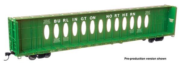 72' Centerbeam Flatcar w/Opera Windows, Select: Burlington Northern #624414