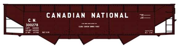 AAR 70-Ton Offset-Side 3-Bay Hopper - Kit -- Canadian National 300278 (Boxcar Red)