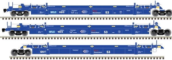 Thrall 53' 3-Unit Articulated Well Car - Master(R) -- BNSF Railway SFLC 9076
