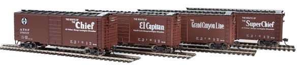 40' PS-1 Santa Fe Slogan Boxcar 4-Pack - Set #2 - #276660, #276600, #276727, #276536