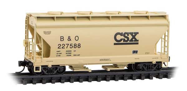 ACF 39' 2-Bay Center-Flow Covered Hopper - Round Hatches - CSX B&amp;O #227588