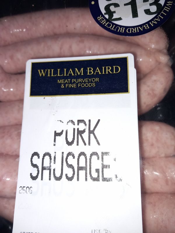 William Baird Butchers Pork Sausages (3 PACKS FOR £13)