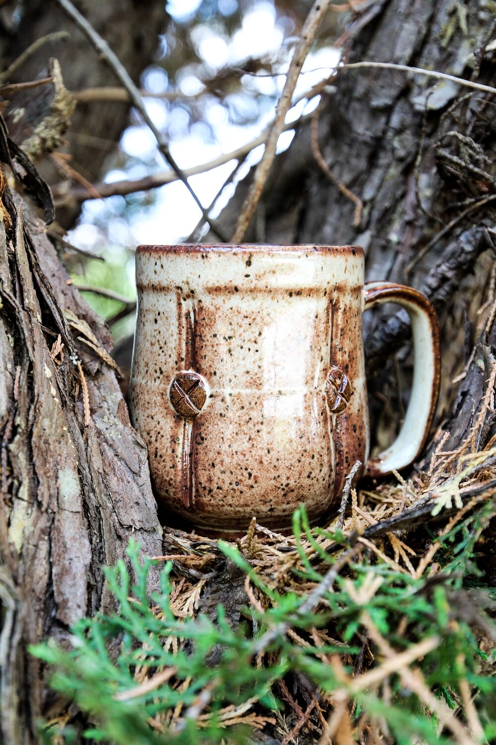 Set of three button mugs