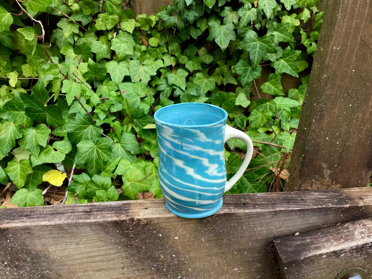 tiger striped teal mug