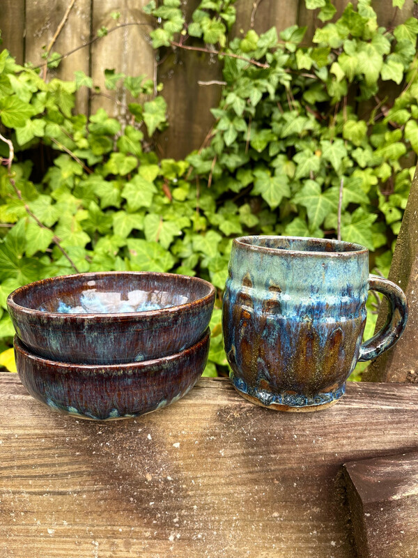 set of two small bowls and one mug