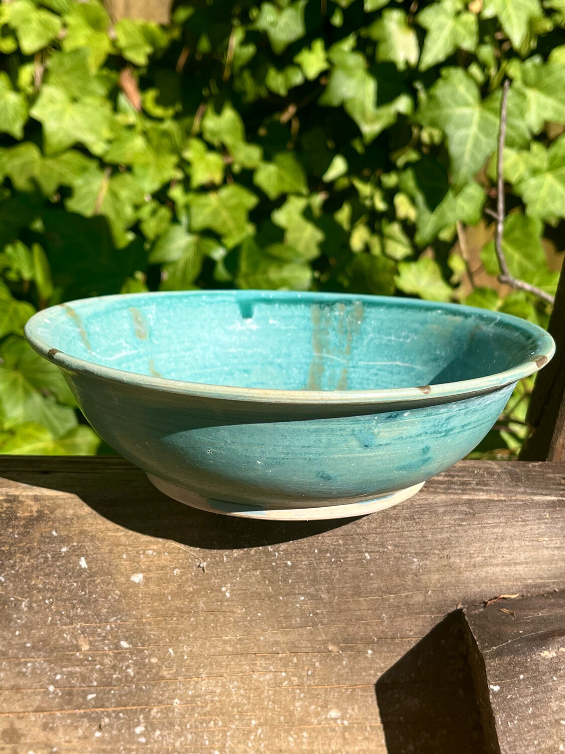 matte teal bowl