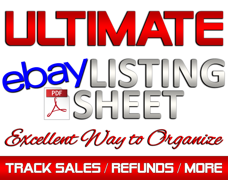 PDF eBay Listing Sheet to track sales, customers, and more!
